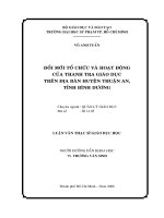 ĐỔI MỚI TỔ CHỨC VÀ HOẠT ĐỘNG CỦA THANH TRA GIÁO DỤC TRÊN ĐỊA BÀN HUYỆN THUẬN AN, TỈNH BÌNH DƯƠNG
