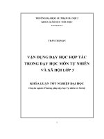 Vận dụng dạy học hợp tác trong dạy học môn tự nhiên và xã hội lớp 3 