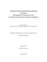 Withering of patrimonial state business relations in indonesia following the 1997 8 economic crisis case studies of the electronics and palm oil industries