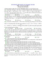 Đề thi thử THPT Quốc gia lần 3 năm 2015 môn Vật Lý trường THPT Nguyễn Khuyến