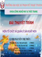 TỔ CHỨC QUẢN lý sản XUẤT MAY CÔNG NGHIỆP   tìm HIỂU về JUST IN TIME