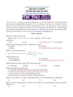 Câu hỏi lý thuyết về hóa học hữu cơ THPT đáp án