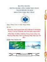 Bài tiểu luận phát hiện và đếm coliforms trong nước uống, các phương pháp hiện thời và phương pháp tiếp cận nổi bậc