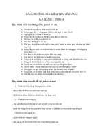 BẢNG HƯỚNG dẫn KIỂM TRA mã HÀNG 