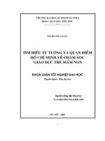 Tìm hiểu tư tưởng và quan điểm hồ chí minh về chăm sóc giáo dục trẻ mầm non 