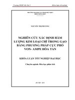 Nghiên cứu xác định hàm lượng kim loại chì trong gạo bằng phương pháp cực phổ von   ampe hòa tan 
