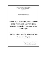 Nhân hoá với việc hình thành biểu tượng về một số hiện tượng tự nhiên cho học sinh tiểu học 