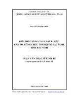 Giải pháp nâng cao chất lượng cán bộ, công chức thành phố bắc ninh, tỉnh bắc ninh
