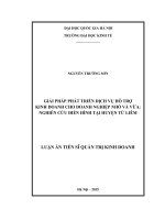 Giải pháp phát triển dịch vụ hỗ trợ kinh doanh cho doanh nghiệp nhỏ và vừa: Nghiên cứu điển hình tại huyện Từ Liêm