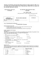 Bộ đề và hướng dẫn học sinh giỏi tiếng anh lớp 9 ôn tập bồi dưỡng