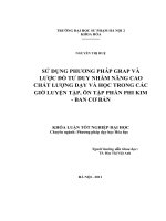 Sử dụng phương pháp grap và lược đồ tư duy nhằm nâng cao chất lượng dạy và học trong các giờ luyện tập, ôn tập phần phi kim   ban cơ bản 