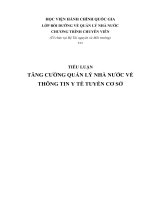 Bài tập tình huống chương trình chuyên viên chính HVHC:Tăng cường quản lý nhà nước về thông tin y tế tuyến cơ sở