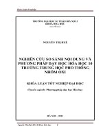 Nghiên cứu so sánh nội dung và phương pháp dạy học hóa học 10 trường trung học phổ thông nhóm oxi 