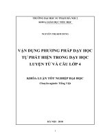 Vận dụng phương pháp dạy học tự phát hiện trong dạy học luyện từ và câu lớp 4 