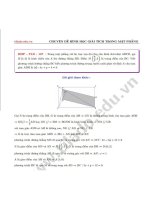 Chuyên đề hình học giải tích trong mặt phẳng