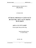 Sử dụng chitosan và dẫn xuất để hấp phụ thủy ngân trong dung dịch 