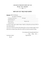 Mẫu đơn xin xác nhận hộ nghèo