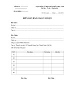 Mẫu biên bản bàn giao tài liệu