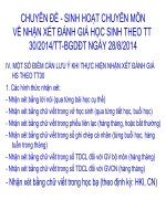 chuyên đề sinh hoạt chuyên môn về nhận xét đánh giá học sinh theo TT30