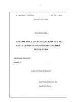 GIẢI PHÁP NÂNG CAO CHẤT LƯỢNG PHÂN TÍCH BÁO CÁO TÀI CHÍNH CỦA NGÂN HÀNG THƯƠNG MẠI cổ PHẦN QUÂN ĐỘI