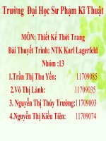 Bài thuyết trình về nhà thiết kế karl lagerfeld