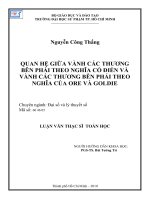 QUAN HỆ GIỮA VÀNH CÁC THƯƠNG BÊN PHẢI THEO NGHĨA CỔ ĐIỂN VÀ VÀNH CÁC THƯƠNG BÊN PHẢI THEO NGHĨA CỦA ORE VÀ GOLDIE
