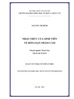 Nhận thức của sinh viên về rối loạn trầm cảm