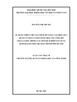 Sử dụng thiết chế tài chính để nâng cao hiệu quả quản lý chất lượng hàng hóa sau công bố chất lượng trong các doanh nghiệp sản xuất, kinh doanh trên địa bàn thành phố Hà Nội