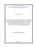 Phát triển du lịch cộng đồng ở các làng nghề truyền thống tỉnh thừa thiên huế   nghiên cứu trường hợp điển hình tại làng nghề đan lát bao la và làng gốm phước tích