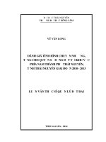 Đánh giá tình hình chuyển nhượng tặng cho quyền sử dụng đất tại khu vực phía nam thành phố thái nguyên, tỉnh thái nguyên giai đoạn 2010   2013
