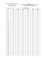 Đáp án đề thi Đại học môn Anh Văn khối A1