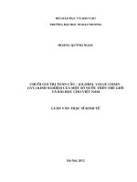 CHUỖI GIÁ TRỊ TOÀN CẦU – (GLOBAL VALUE CHAIN - GVC) KINH NGHIỆM CỦA MỘT SỐ NƯỚC TRÊN THẾ GIỚI VÀ BÀI HỌC CHO VIỆT NAM