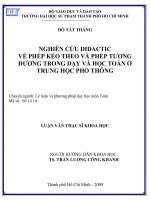 NGHIÊN CỨU DIDACTIC VỀ PHÉP KÉO THEO VÀ PHÉP TƯƠNG ĐƯƠNG TRONG DẠY VÀ HỌC TOÁN Ở TRUNG HỌC PHỔ THÔNG