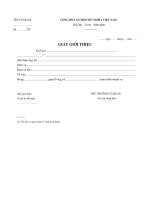 Mẫu giấy giới thiệu