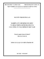 Tóm tắt LATS Nghiên cứu mô hình tổ chức và hoạt động kinh doanh của các công ty tài chính ở Việt Nam