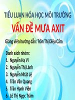 đề tài mưa axit  nguyên nhân tác hại  giải pháp