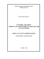 Văn hóa ẩm thực trong tác phẩm miếng ngon hả nội của vũ bằng 