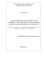 Common errors related to subject verb agreement among the first year english major students at ha noi pedagogical university no 2 