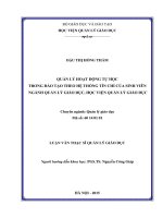 Quản lý hoạt động tự học trong đào tạo theo hệ thống tín chỉ của sinh viên  ngành quản lý giáo dục, Học viện quản lý giáo dục( Luận văn tác giả bảo vệ xuất sắc với điểm 10 tuyệt đối)
