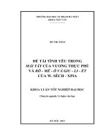Đề tài tình yêu trong mái tây của vương thực phủ và rô   mê   ô và giu   li  ét của w sêch   xpia 