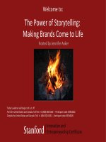 The power of storytelling  making brands come to life 