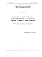 Errors in the use of conditionals made by the eleventh   grade students at co loa high school, dong anh, ha noi 