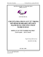 Chuyển pha phản sắt từ trong mô hình hubbard liên kết mạnh bằng phương pháp nghịch đảo 