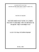 Nguyên nhân mất nước của triều nguyễn và bài học với vấn đề bảo vệ tổ quốc việt nam hiện nay 