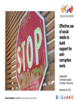 Effective use of social media to build support for anti corruption work 