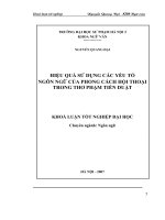 Hiệu quả sử dụng các yếu tố ngôn ngữ của phong cách hội thoại trong thơ phạm tiến duật 