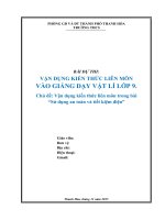 VẬN DỤNG KIẾN THỨC LIÊN môn vào GIẢNG dạy vật lí lớp 9 
