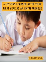 6 lessons learned after your first year as an entrepreneur by geoffrey byruch 