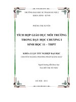 Tích hợp giáo dục môi trường trong dạy học chương i sinh học 11   THPT 