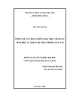 Thiết kế các hoạt động dạy học tích cực sinh học 12 theo chương trình giảm tải 